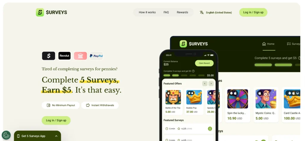 Five Surveys review